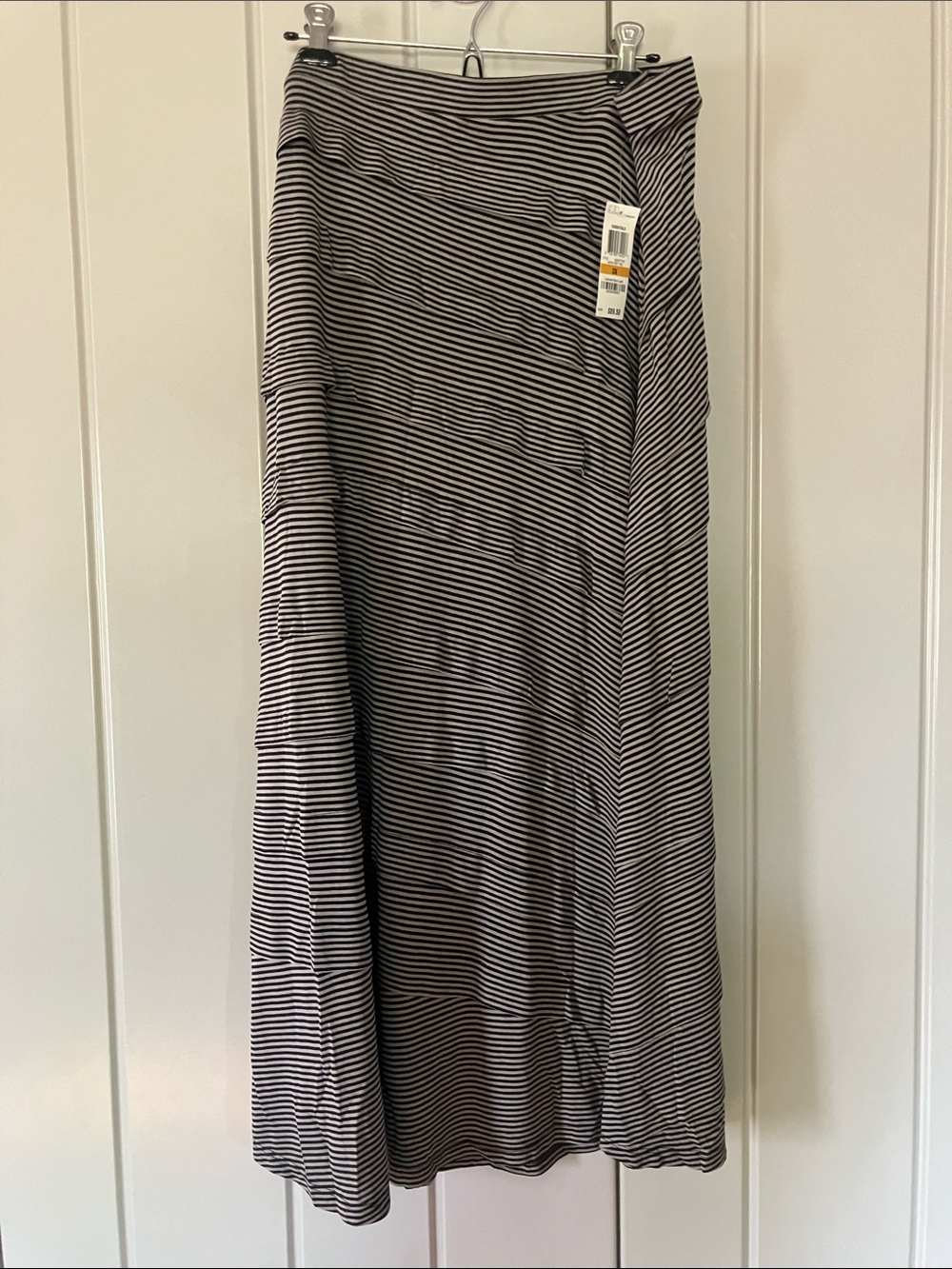 INC International Concepts Black and White Striped Maxi Skirt